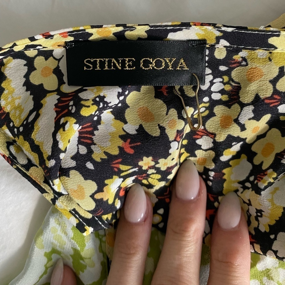 Stine Goya “Maca” Dress Multicolored Floral Longsleeve Midi Dress - Picture 7 of 10